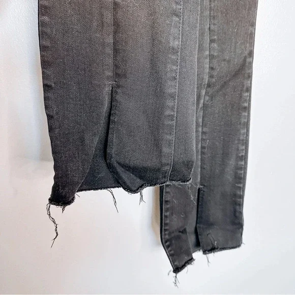 Mica Black High Waisted Flare Jeans w/ Front Slit Size 24 - Picture 3 of 8